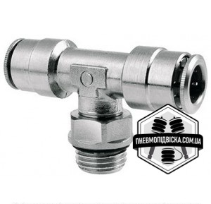 Фітинг цанговий трійник зовнішнім різьбленням CAMOZZI 6432 поворотний