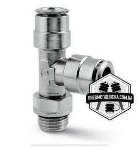 Штуцер цанговий трійник зовнішнім різьбленням CAMOZZI 6442 поворотний