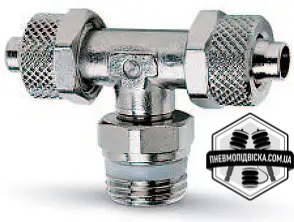 Штуцер трійник з зовнішнім різьбленням