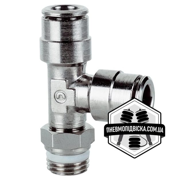 Фітинг цанговий трійник зовнішнім різьбленням CAMOZZI S6440 поворотний