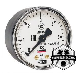 Манометри M043P06 Camozzi СЕРІЯ P з осьовим підведенням повітря